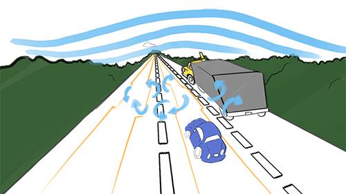 d&eacute;passement de camion par vent fort